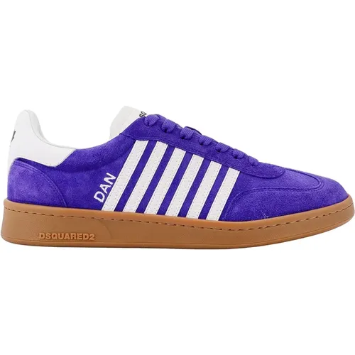 Suede Sneakers with Leather Bands , male, Sizes: 5 UK, 8 1/2 UK, 11 UK, 8 UK, 7 UK, 6 UK, 9 1/2 UK, 9 UK - Dsquared2 - Modalova