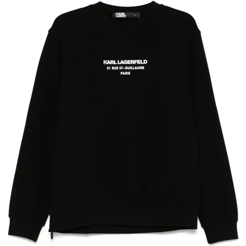 Crew Neck Sweater with Logo , male, Sizes: M, L, XL - Karl Lagerfeld - Modalova