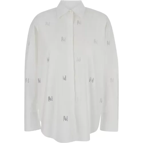 Weißes Hemd Camicia/Shirt , Damen, Größe: XS - MSGM - Modalova