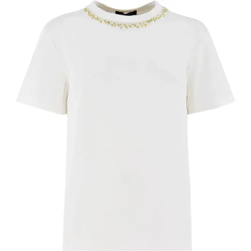 Cute Mushroom Collar T-Shirt , female, Sizes: S, XS - Fabiana Filippi - Modalova