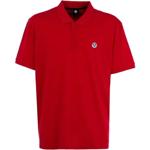 Herren Polo Klassisch Rot , Herren, Größe: 3XL - North Sails - Modalova