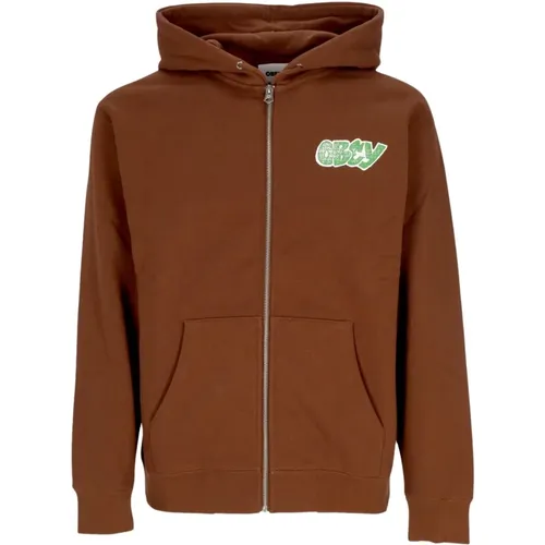 City Watch Dog Zip Hoodie , male, Sizes: XL - Obey - Modalova