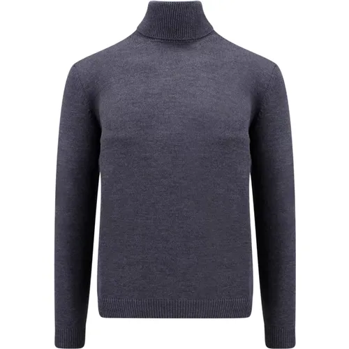 Grey Wool Turtleneck for Men , male, Sizes: M, XL - Roberto Collina - Modalova