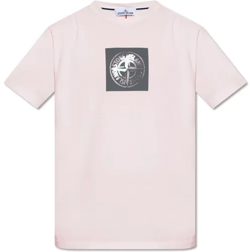 T-Shirt mit Logo-Druck , Herren, Größe: XL - Stone Island - Modalova