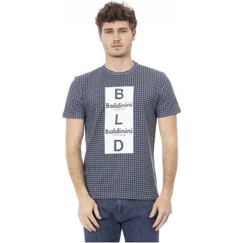 Trend T-shirt mit Logo-Muster , Herren, Größe: XS - Baldinini - Modalova