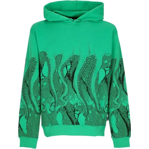 Grüner Fishnet Leichter Hoodie Streetwear , Herren, Größe: L - Octopus - Modalova