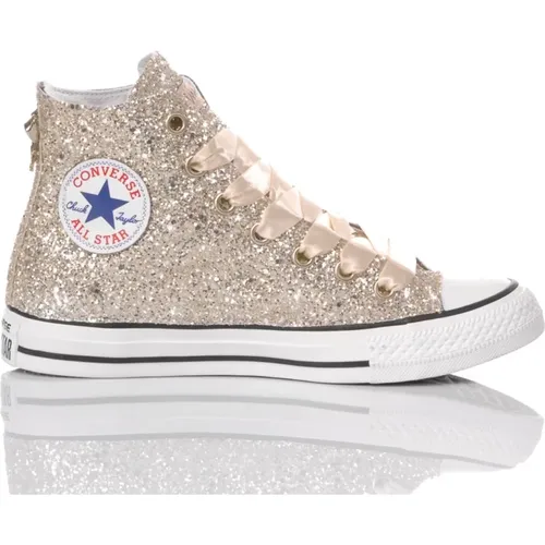 Handmade Champagne Sneakers , female, Sizes: 2 UK, 9 UK, 7 UK, 3 UK, 3 1/2 UK, 5 UK, 8 UK, 6 UK, 6 1/2 UK, 4 1/2 UK, 4 UK - Converse - Modalova