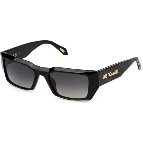 Schwarze Rauchverlauf-Sonnenbrille,Schwarze Glänzende Sonnenbrille Rauchverlaufsgläser - Just Cavalli - Modalova