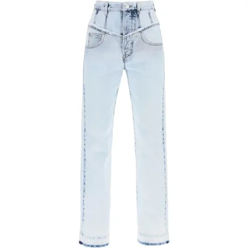 Frayed V-Seam Straight Leg Jeans , female, Sizes: L, XL, XS, S, 2XS - Isabel marant - Modalova