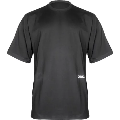Schwarzes Strick-T-Shirt mit Grafikdetail - Oamc - Modalova