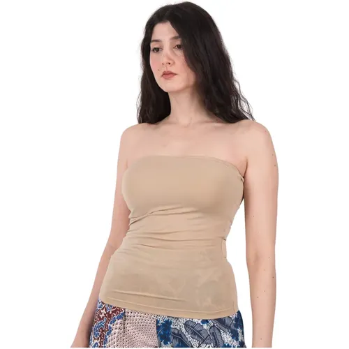 Bandeau Jersey Top in Sand , Damen, Größe: S - Max Mara Weekend - Modalova