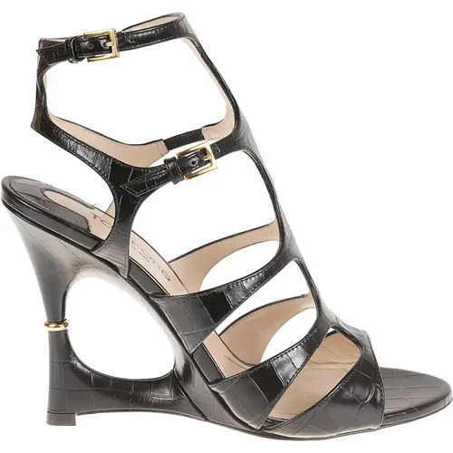 Schwarze Croc Cage Sandalen - Tom Ford - Modalova