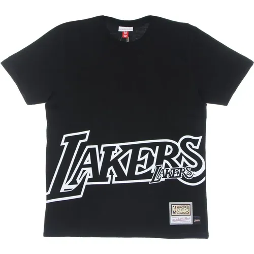 NBA Big Face Tee Lakers Schwarz , Herren, Größe: 2XL - Mitchell & Ness - Modalova