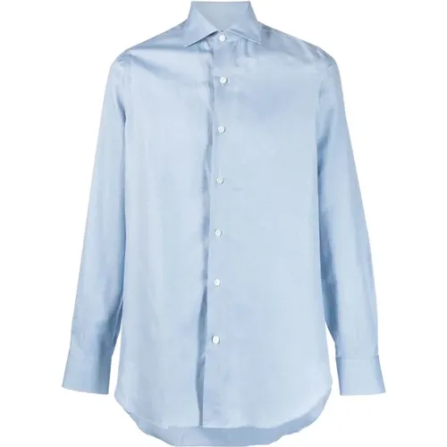 Linen/Cotton shirt , male, Sizes: L - Finamore - Modalova