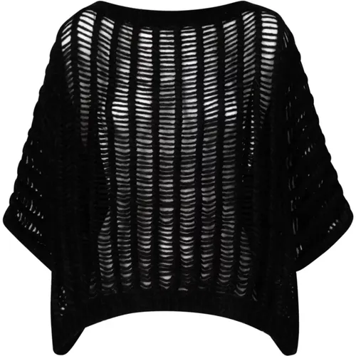 Modern Geschnittener Pullover, Hochwertiger Stoff , Damen, Größe: S - Liviana Conti - Modalova