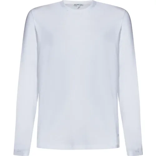 Weiße T-Shirts und Polos mit geripptem Rundhalsausschnitt , Herren, Größe: XL - James Perse - Modalova