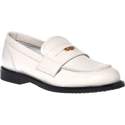 Cream patent loafers , Damen, Größe: 35 EU - Baldinini - Modalova