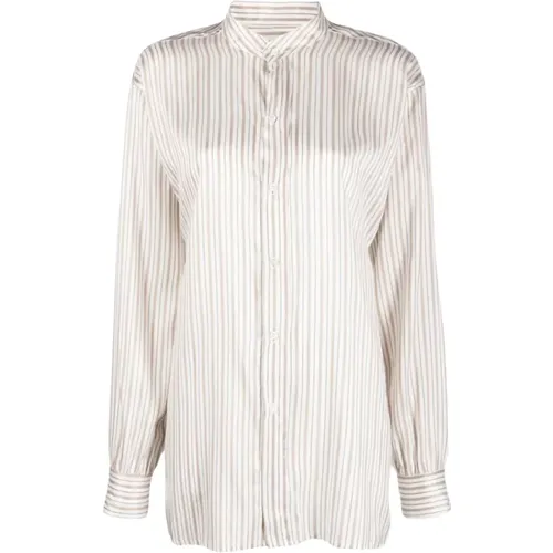 Striped Silk Shirt , female, Sizes: M, L - Le Kasha - Modalova