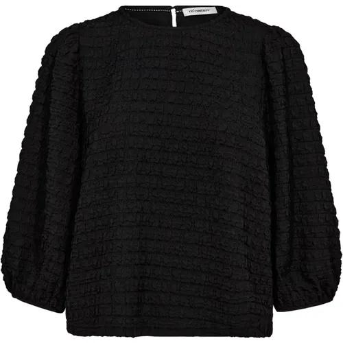 Strukturierte Schwarze Bluse Top & T-Shirt , Damen, Größe: XL - Co'Couture - Modalova