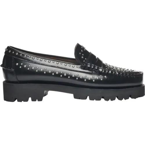 Schwarze Flache Studs Mocassino Schuhe , Damen, Größe: 37 EU - Sebago - Modalova