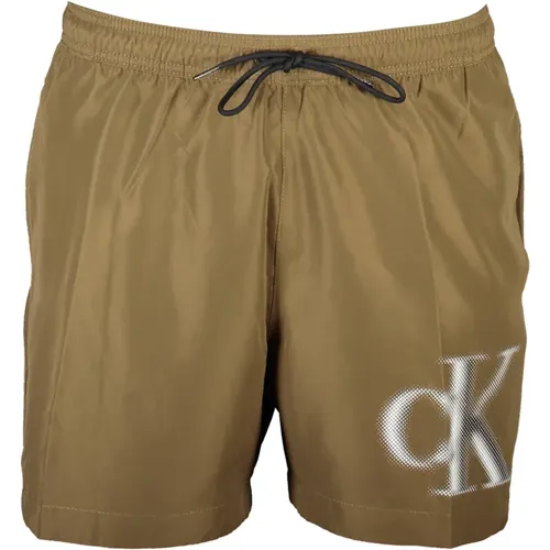 Braune Herren Badehose mit Taschen , Herren, Größe: XL - Calvin Klein - Modalova