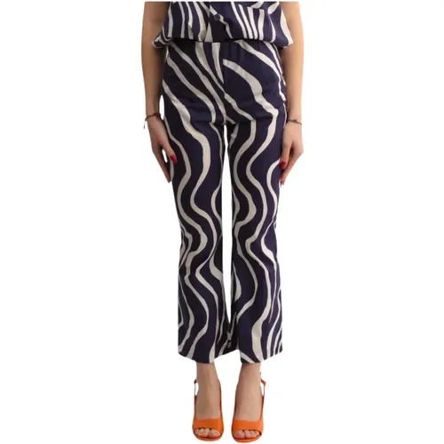 Purple Elastic Waist Pants Comfort Fit , female, Sizes: S, 2XS, XS - Liviana Conti - Modalova