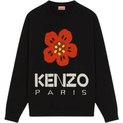 Schwarzer Boke Flower Wollpullover , Herren, Größe: L - Kenzo - Modalova