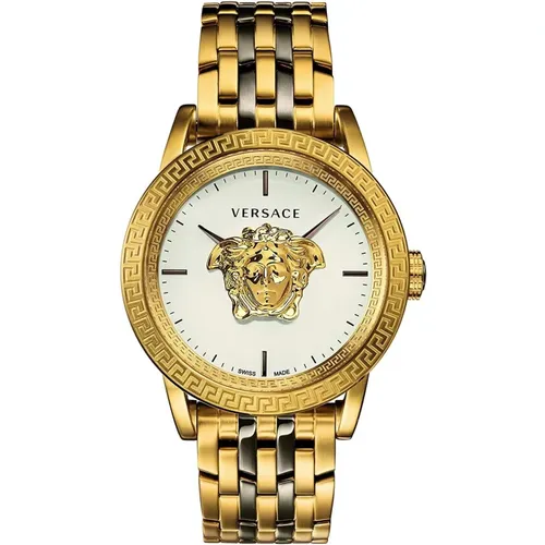 Palazzo White Gold Watch , unisex, Sizes: ONE SIZE - Versace - Modalova