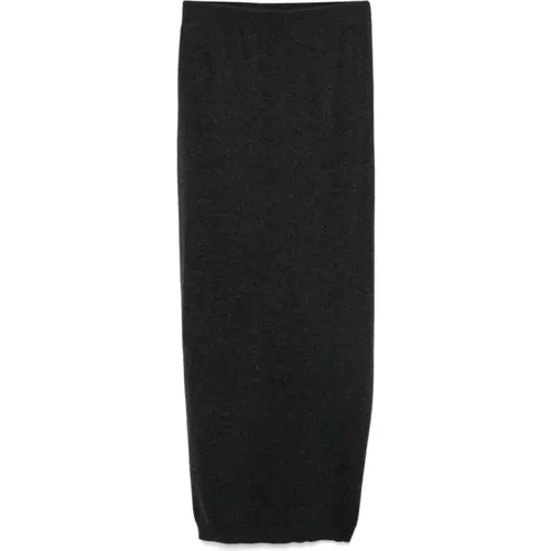 Ribbed Knit Grey Skirt , female, Sizes: S, L - Semicouture - Modalova