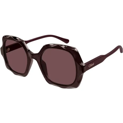 Square Acetate Sunglasses in Dark , female, Sizes: 53 MM - Chloé - Modalova