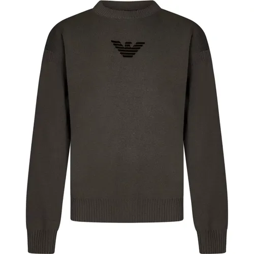 Grauer Rundhalspullover Aw24 , Herren, Größe: M - Emporio Armani - Modalova