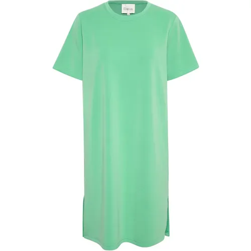 Grünes Ellemw Kleid mit Kurzen Ärmeln , Damen, Größe: S - My Essential Wardrobe - Modalova