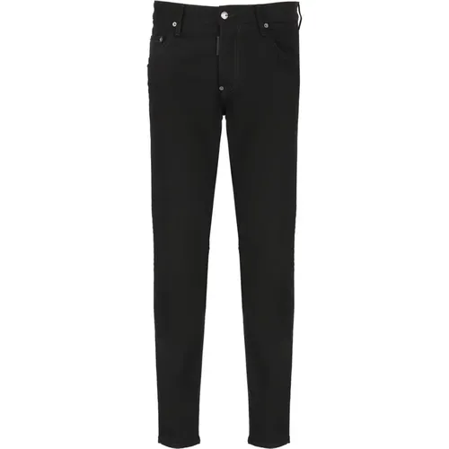 Slim-fit Jeans,Schwarze Denim Jeans Sigretta Cut - Dsquared2 - Modalova