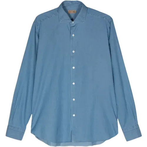 Poplin Spread Collar Shirt , male, Sizes: 2XL, 4XL, 3XL - Barba - Modalova