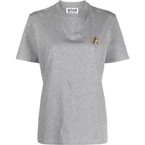 Woman Star Print T-Shirt , female, Sizes: M, XS - Golden Goose - Modalova
