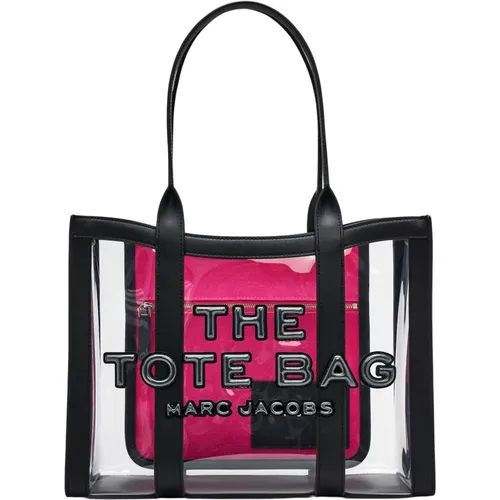 Transparente Medium Tote Tasche mit Schwarzen Details , Damen, Größe: ONE Size - Marc Jacobs - Modalova