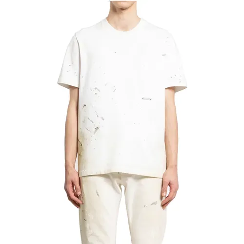 Painted Tee with All-Over Stain Prints , male, Sizes: M, XL, 2XL, L - Helmut Lang - Modalova