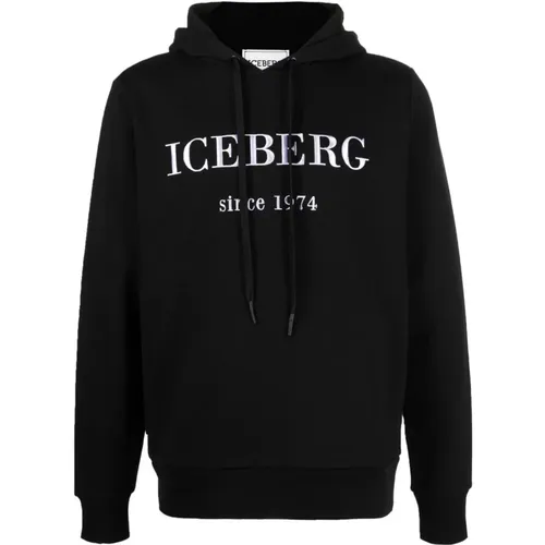 Hoodie with Stylish Branding , male, Sizes: 2XL - Iceberg - Modalova