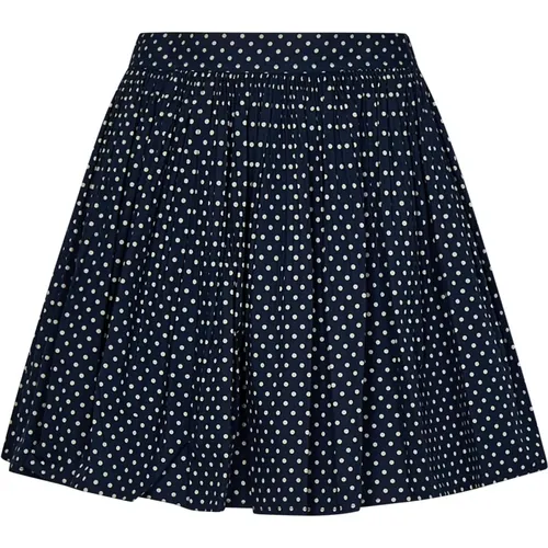 Blue Polka Dot Pleated Skirt , female, Sizes: XS, 2XS - Ralph Lauren - Modalova