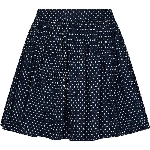 Blue Polka Dot Pleated Skirt , female, Sizes: XS, S, 2XS - Ralph Lauren - Modalova