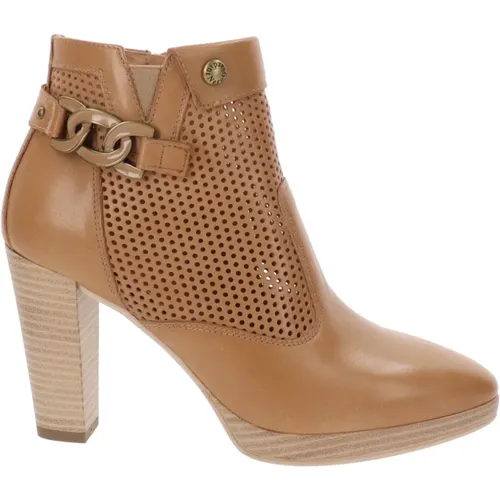 Leather Zip Closure Women's Ankle Boots , female, Sizes: 2 UK, 6 UK, 3 UK, 4 UK, 5 UK - Nerogiardini - Modalova
