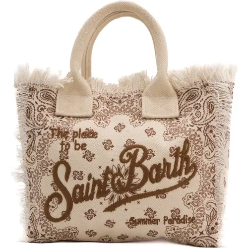 Baumwoll-Einkaufstasche mit Fransen - MC2 Saint Barth - Modalova