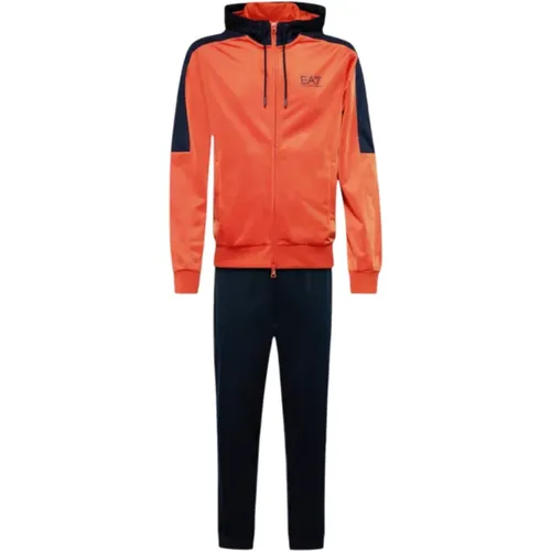 Und Blaues Hoodie Jogger Set , Herren, Größe: L - Emporio Armani EA7 - Modalova