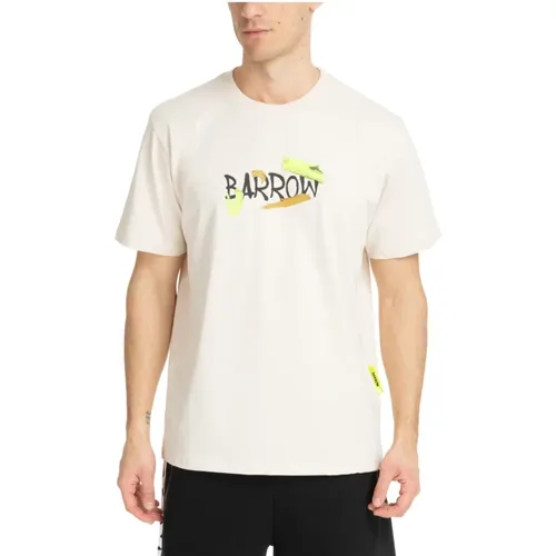 Patterned Logo T-shirt , male, Sizes: L, S, M - Barrow - Modalova