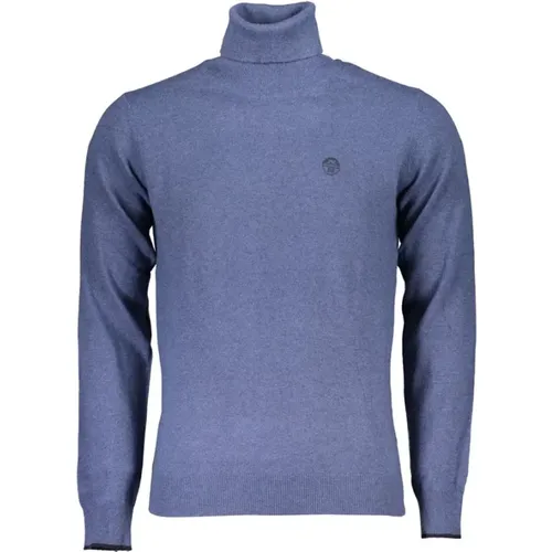 Eleganter Blauer Rollkragenpullover mit Stickerei , Herren, Größe: 2XL - North Sails - Modalova