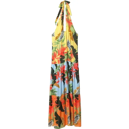 Bunte Tropische Lange Kleid , Damen, Größe: L - Desigual - Modalova