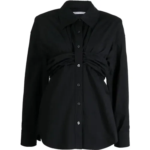 Cotton Ruched Shirt , female, Sizes: XS, M, S - alexander wang - Modalova