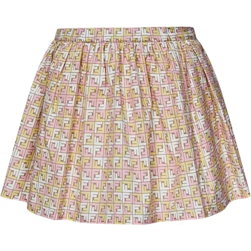 Flared Pink Cotton Skirt Multicolored - Fendi - Modalova