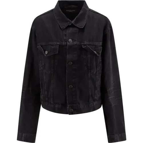 Denim Jacket Destroyed Effect Unisex , female, Sizes: S, M, L - Balenciaga - Modalova