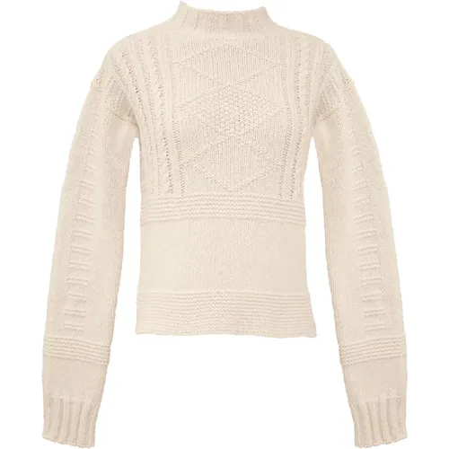 Luxuriöser Pullover aus Wolle und Seide mit aufwendigem Strickmuster - Jil Sander - Modalova